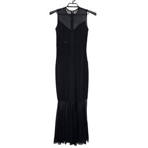 Vintage Betsy & Adam by Jaslene Dress Size 11 12 Black Sheer Bodycon Sleeveless